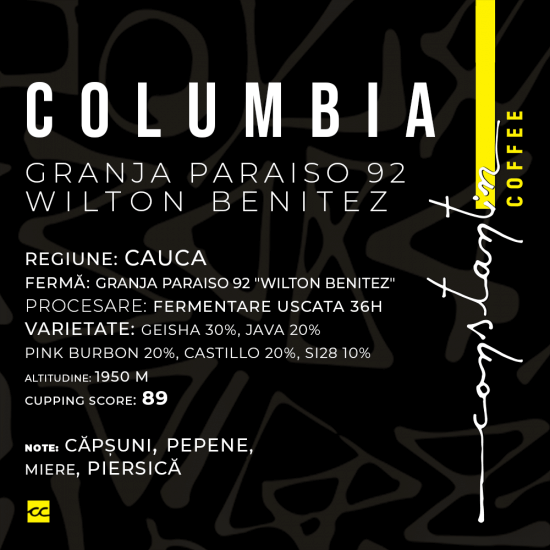 Cafea Boabe De Specialitate Columbia Granja Paraiso 92