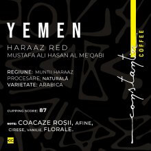 Cafea Boabe De Specialitate Yemen Haraaz Red Mustafa Ali Hasan Al Me'qabi